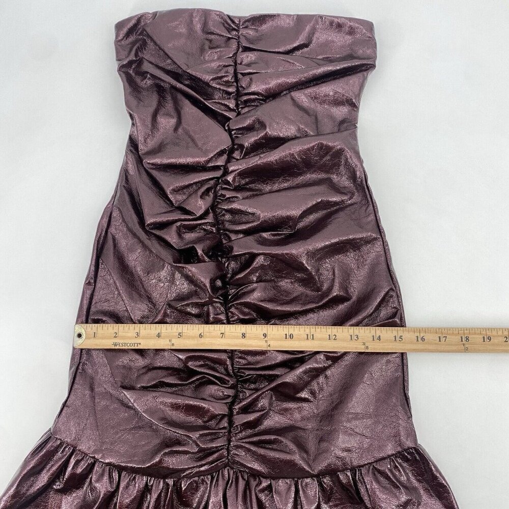 Rotate Birger Christensen Strapless MINI Faux Leather Dress Tiered NO SIZE - XS? - Picture 7 of 10